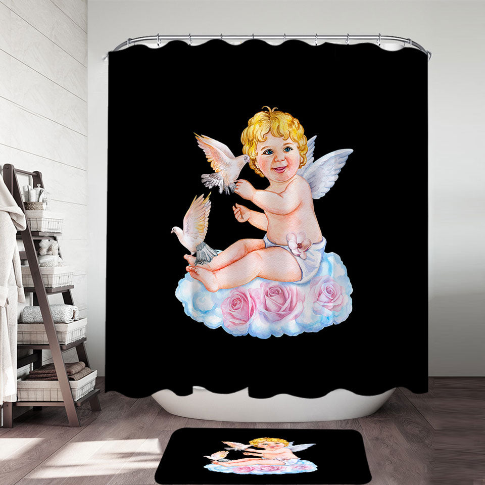 Cute Angel Baby Cupid Cute Shower Curtains