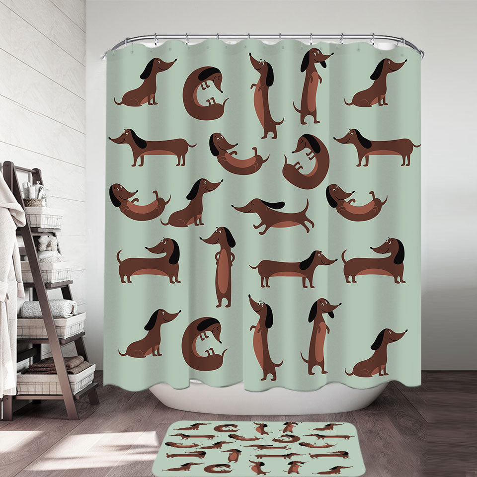 Cute Dachshund Shower Curtain
