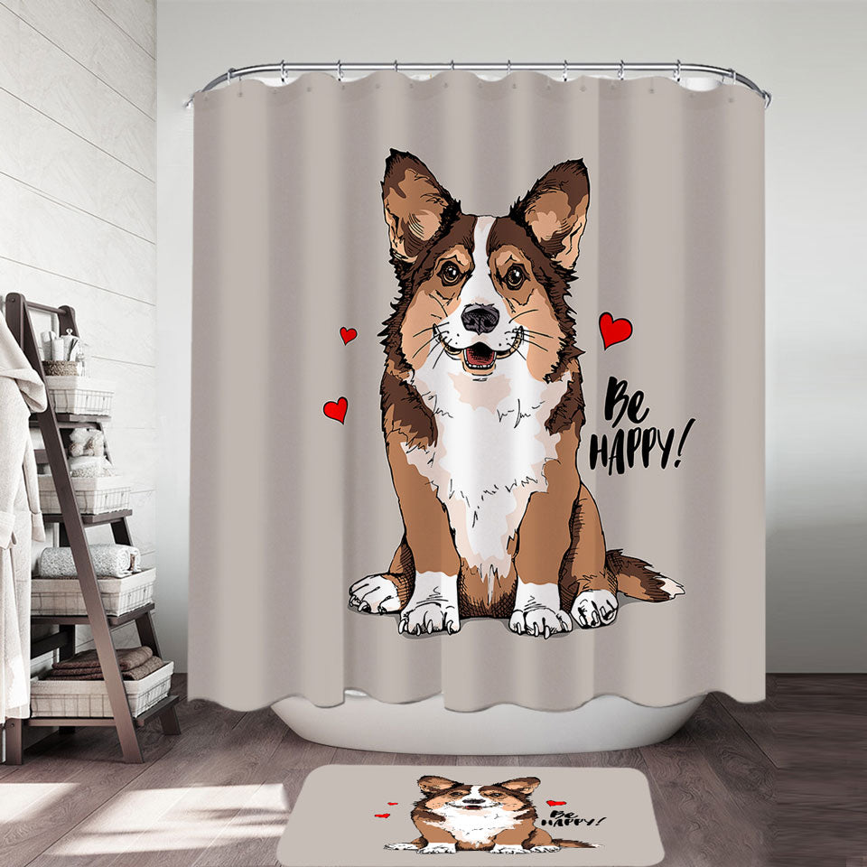 Cute Dog Puppy Shower Curtain