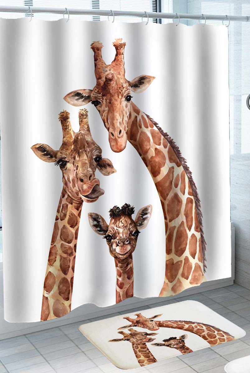 Cute Giraffe Shower Curtain