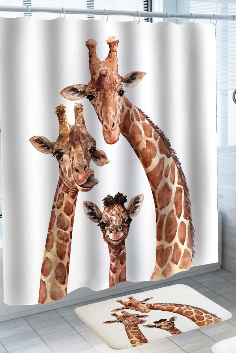 Cute Giraffe Shower Curtain