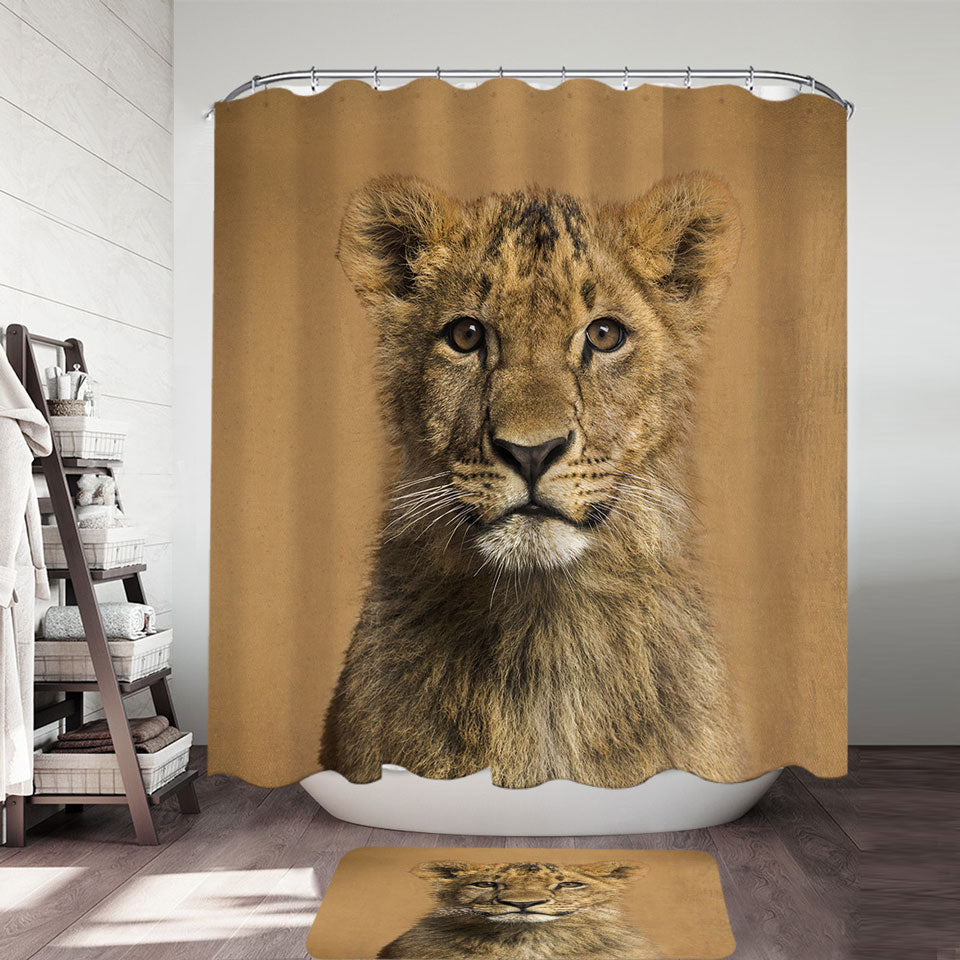 Cute Lion Cub Shower Curtain