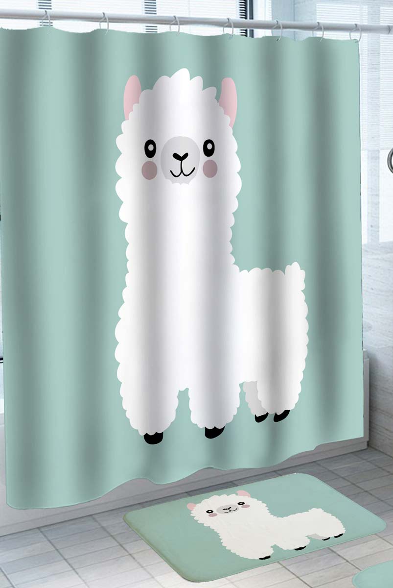 Cute Llama for Kids Shower Curtains