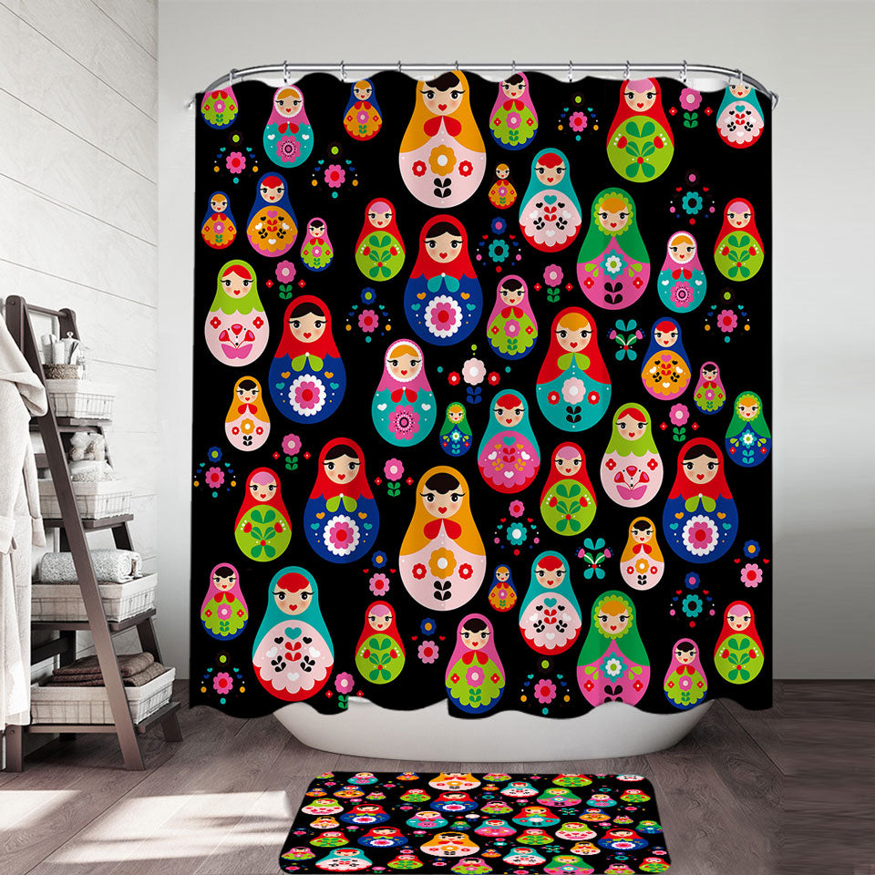 Cute Shower Curtains Matryoshka Russian Doll