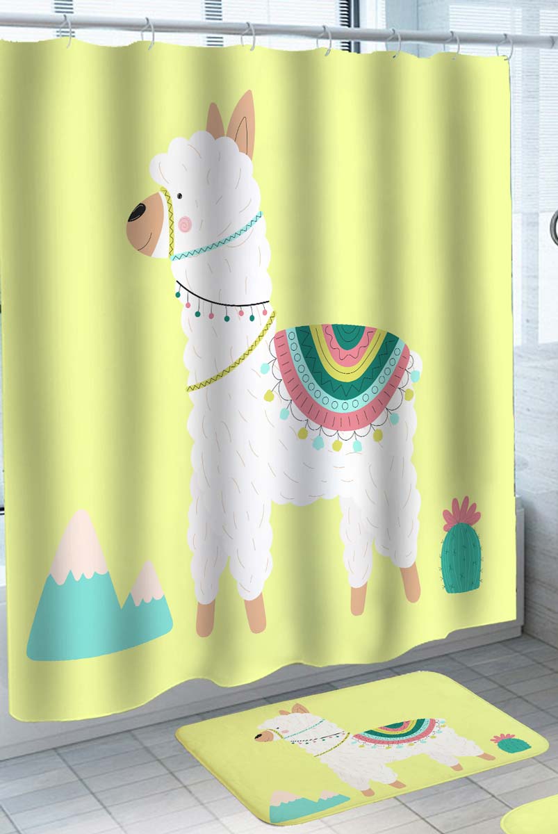 Cute South American Alpaca Shower Curtain