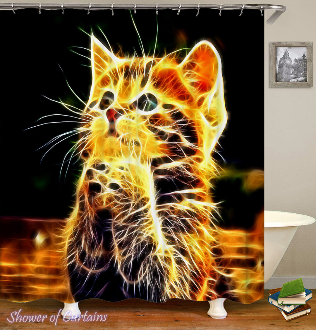 Cute Shower Curtains - Electric Cat shower curtain