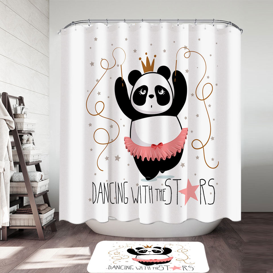 Dancing Panda Cute Shower Curtains