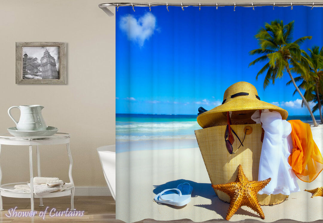 Day At The Beach - Beach Shower Curtain Design