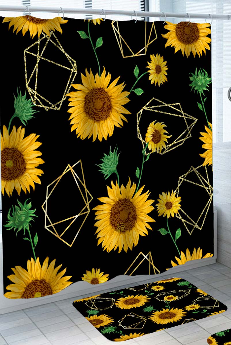 Decorative Sunflowers Shower Curtains made of Fabric