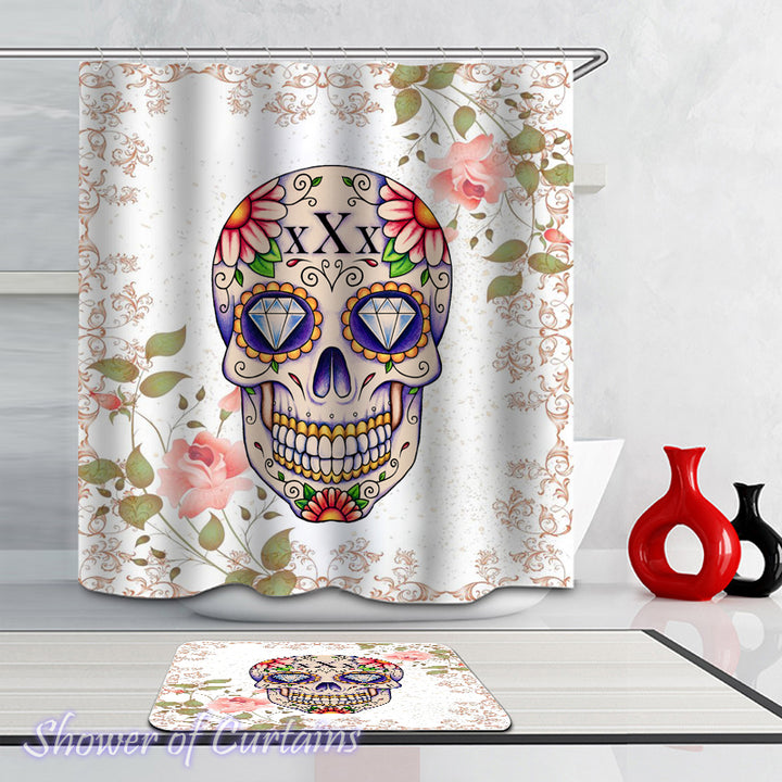 Diamond Eyes Skull Shower Curtain