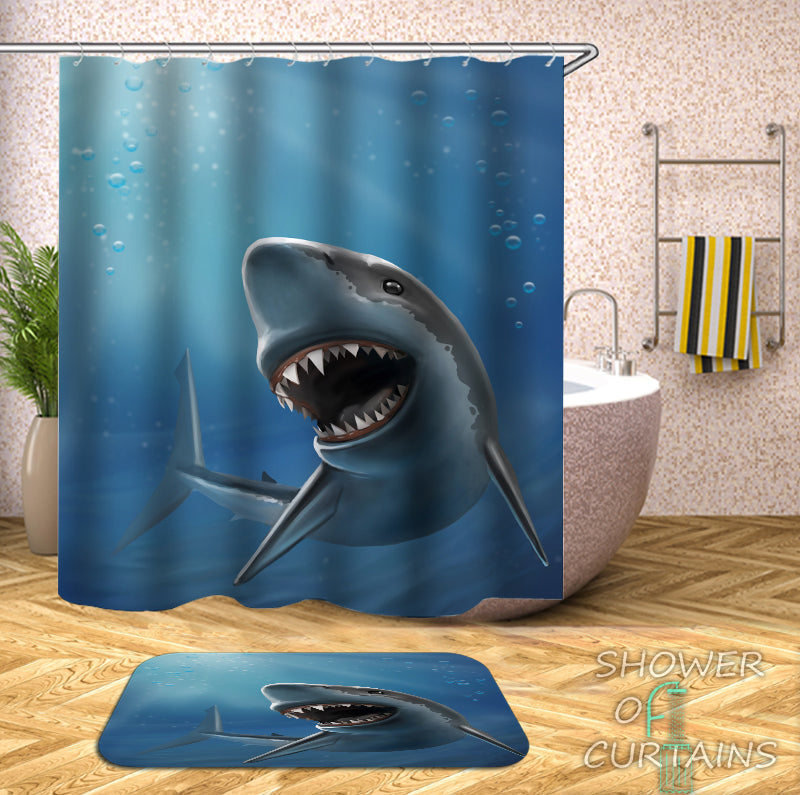 Digital Painting Shark Shower Curtain