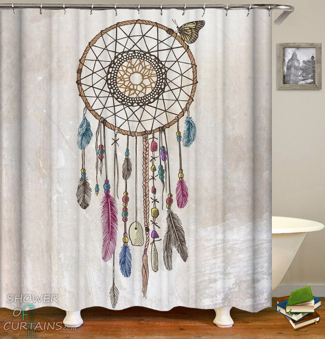Dream Catcher Shower Curtain Drawing