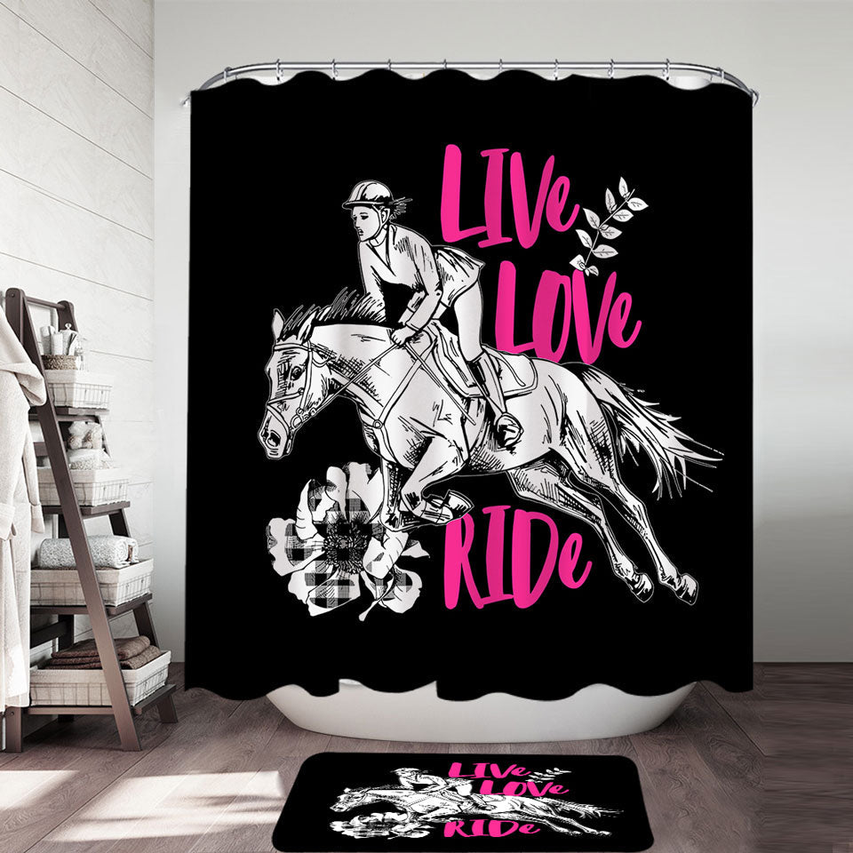 Dressage Shower Curtains Live Love Ride Horse Riding