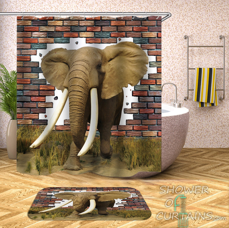 Elephant Shower Curtain Elephant Bathroom Decor