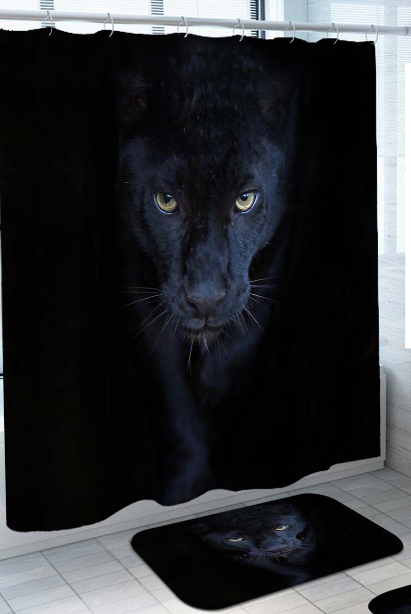 Exciting Wild Animal Black Panther Shower Curtain