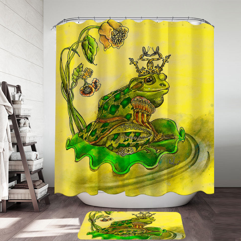 Fairy Tales Art Frog Prince Vintage Art Shower Curtains