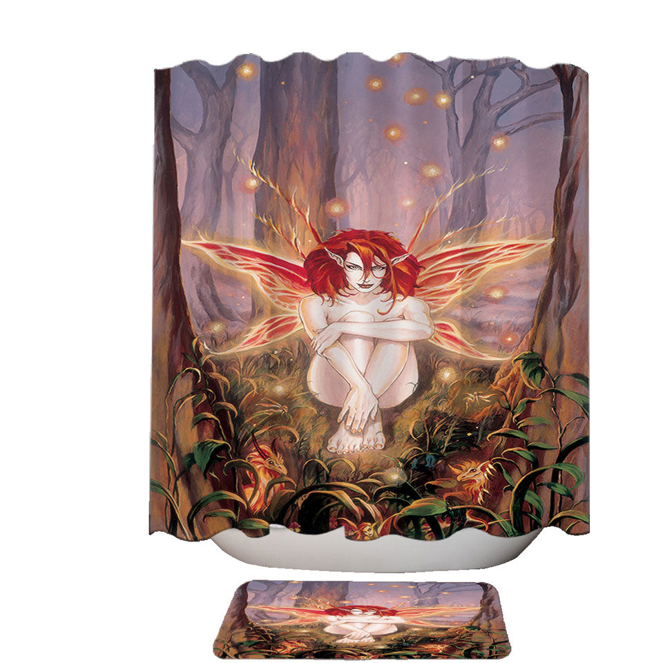 Fairytale Shower Curtains Magical Forest Ember Fairy