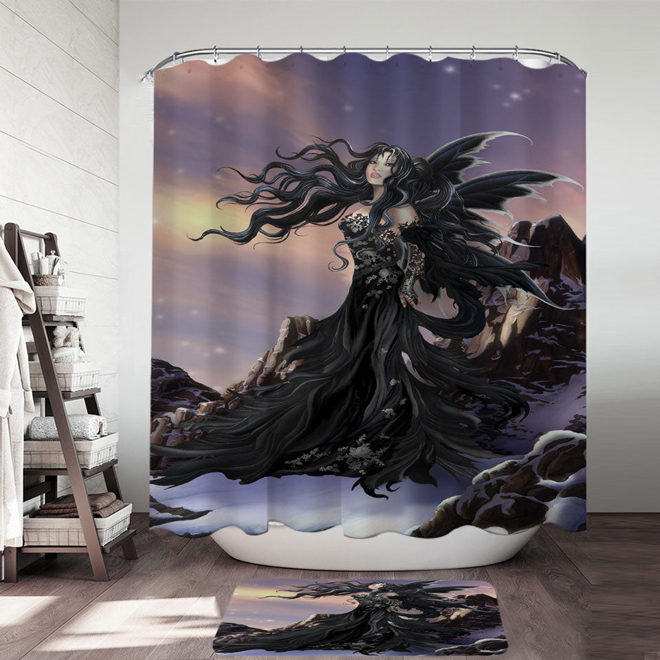 Fantasy Art Aria the Darkness Angel Shower Curtain