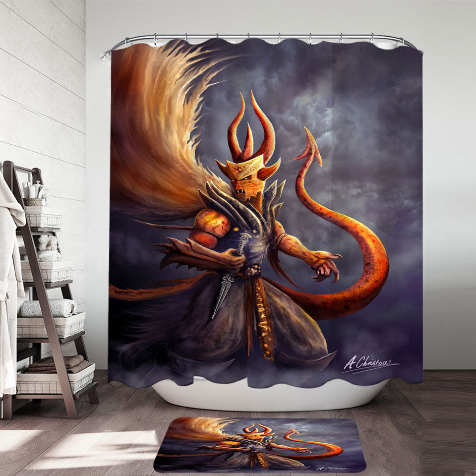 Fantasy Art Berit of Abolition Scary Demon Shower Curtains
