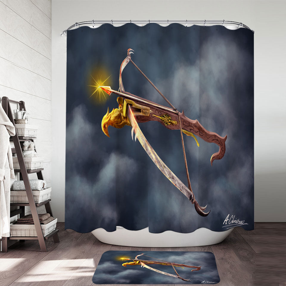Fantasy Bow of Power Mens Shower Curtains Art
