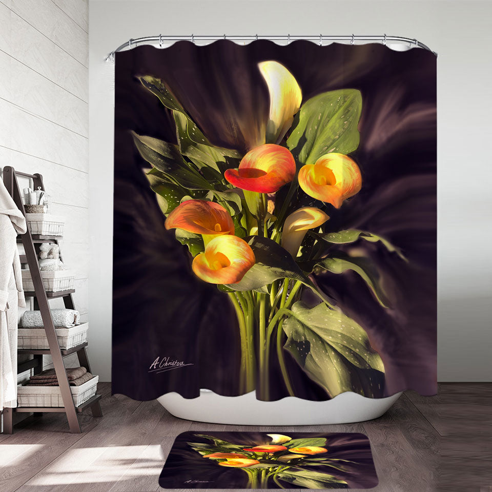 Fine Art Flower Bloom Orchid Shower Curtain