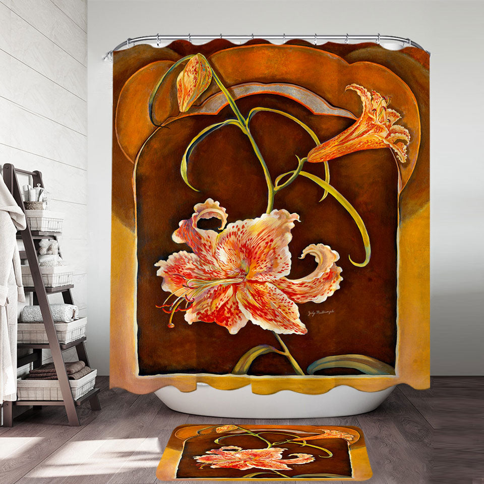Floral Art Tiger Lilies Shower Curtain