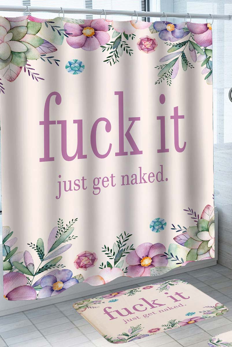 Floral Womens Shower Curtains Purple Just Get Naked