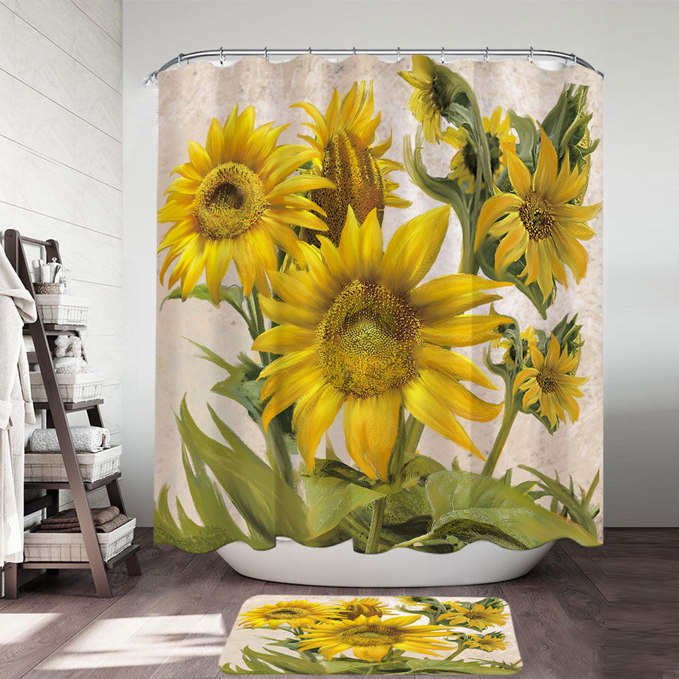 Flower Art Sunflower Shower Curtain