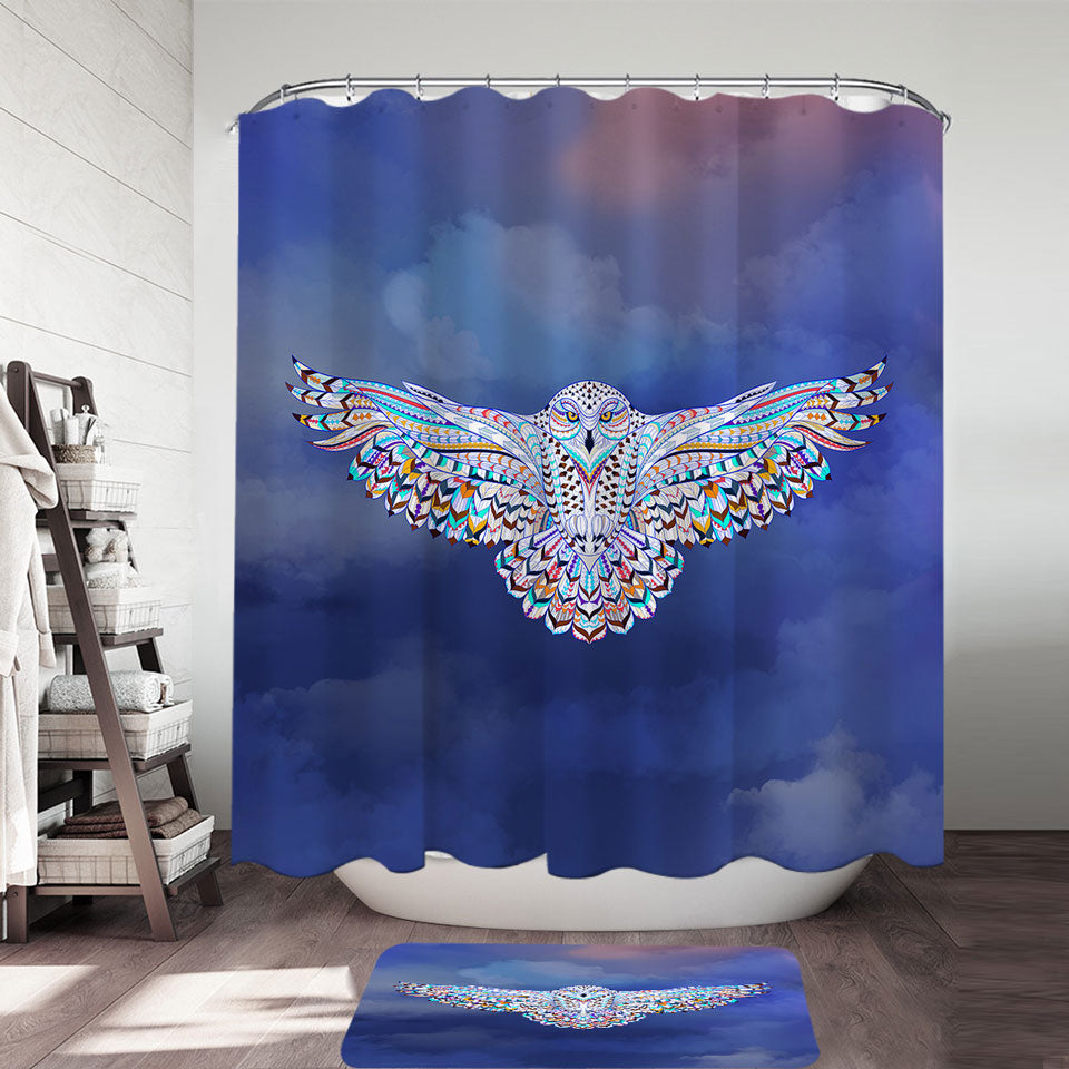 Flying Owl Shower Curtain