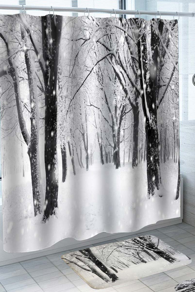 Forest in Snow Shower Curtain