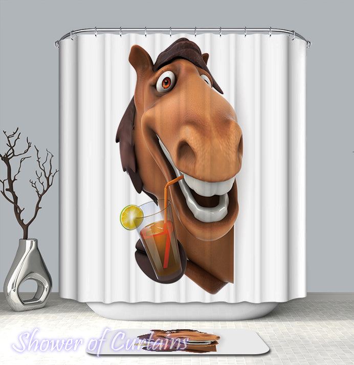 Friendly Horse shower curtain