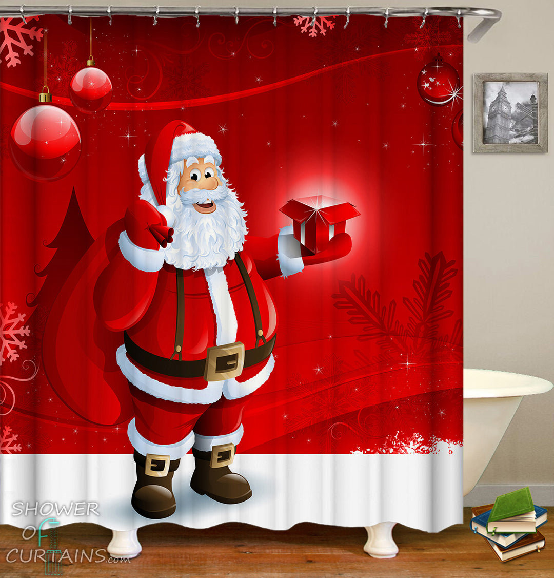 Friendly Santa Claus Shower Curtain