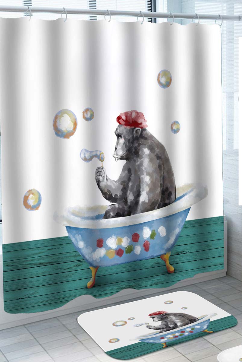Funny Chimpanzee Ape Shower Curtain