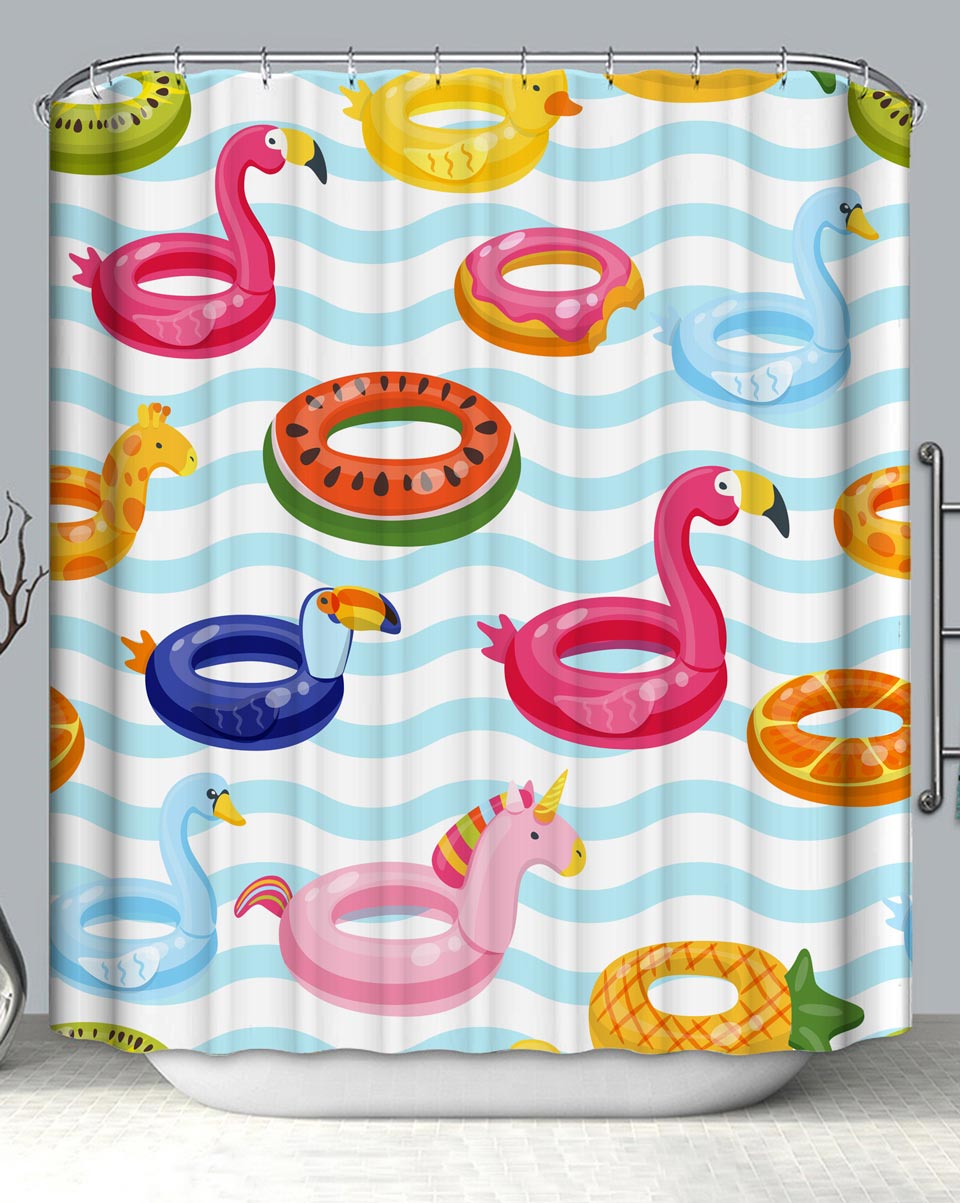 Funny Cool Shower Curtains Animals and Fruits Pool Floats