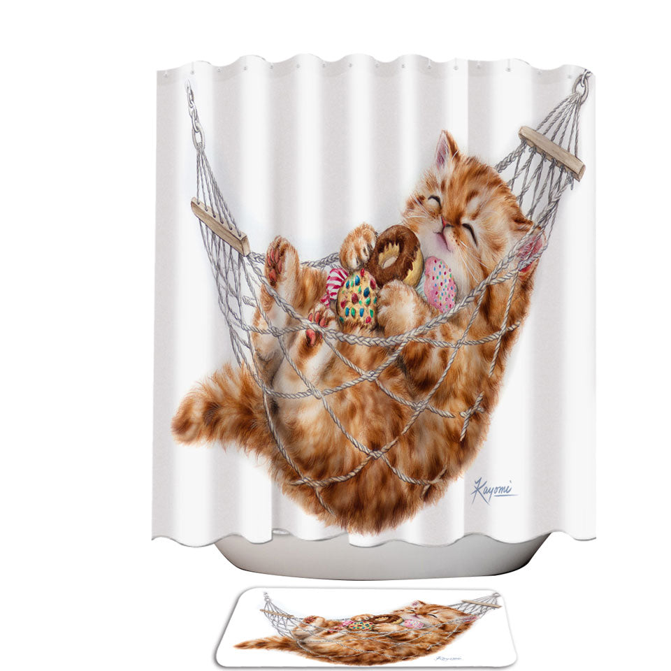 Funny Cute Cats Shower Curtains Happy Hammock Kitten