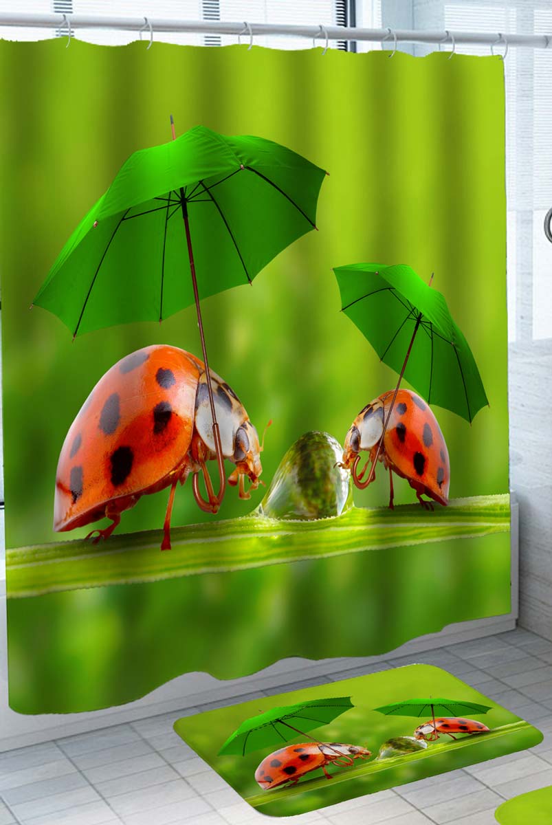 Funny Ladybugs Shower Curtain