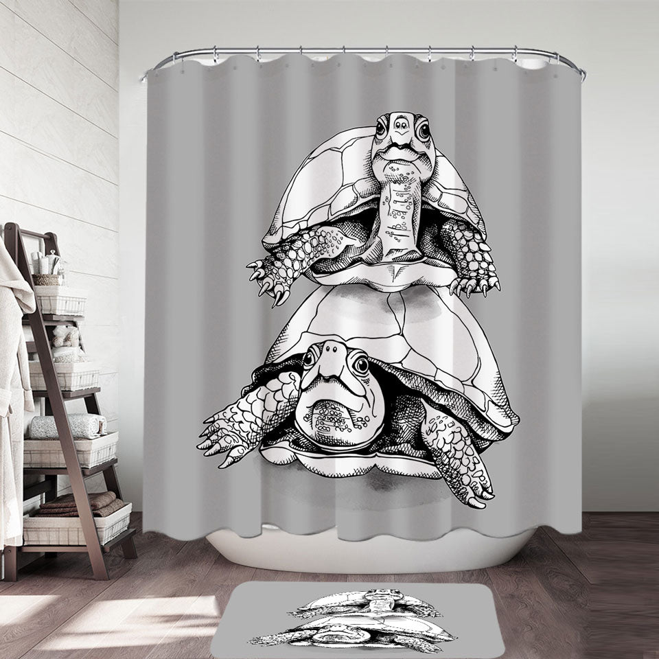 Funny Looking Turtle Shower Curtains