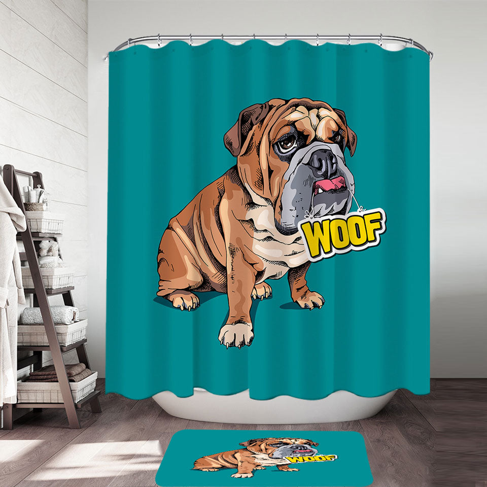 Funny Sleepy Bulldog Shower Curtains