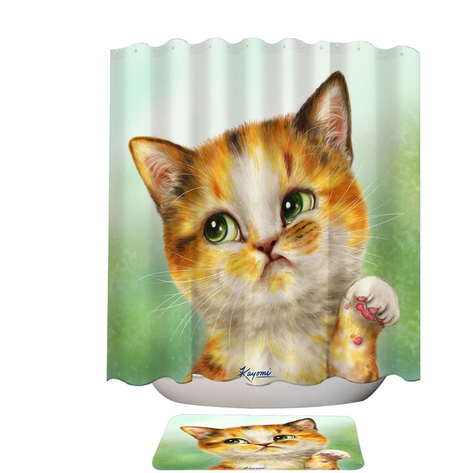 Funny Trendy Shower Curtains Cats Whatever the Unsatisfied Kitten