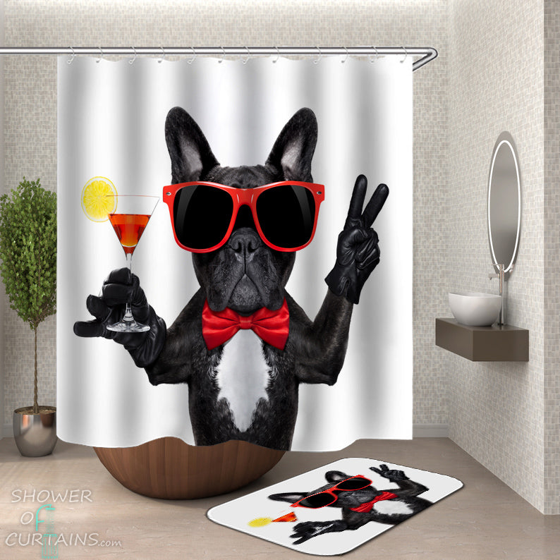 Funny Dog Shower Curtains of Classic Rich Dog Shower Curtain