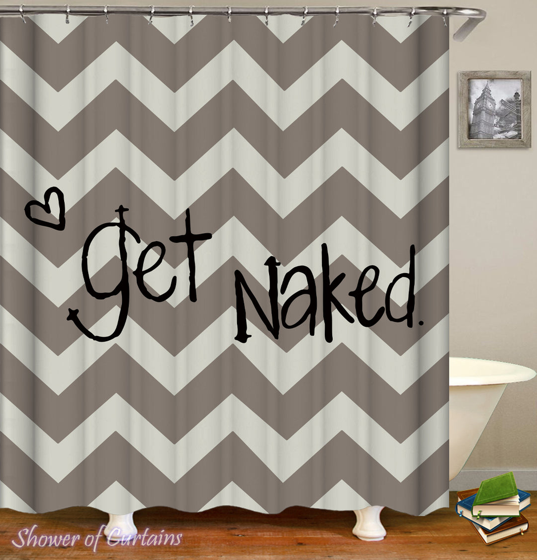 Funny Shower Curtains - Get Naked Caption