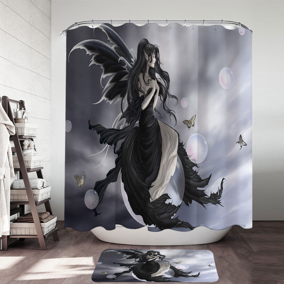 Gathering Storm Fantasy Art of Dark Fairy Shower Curtain