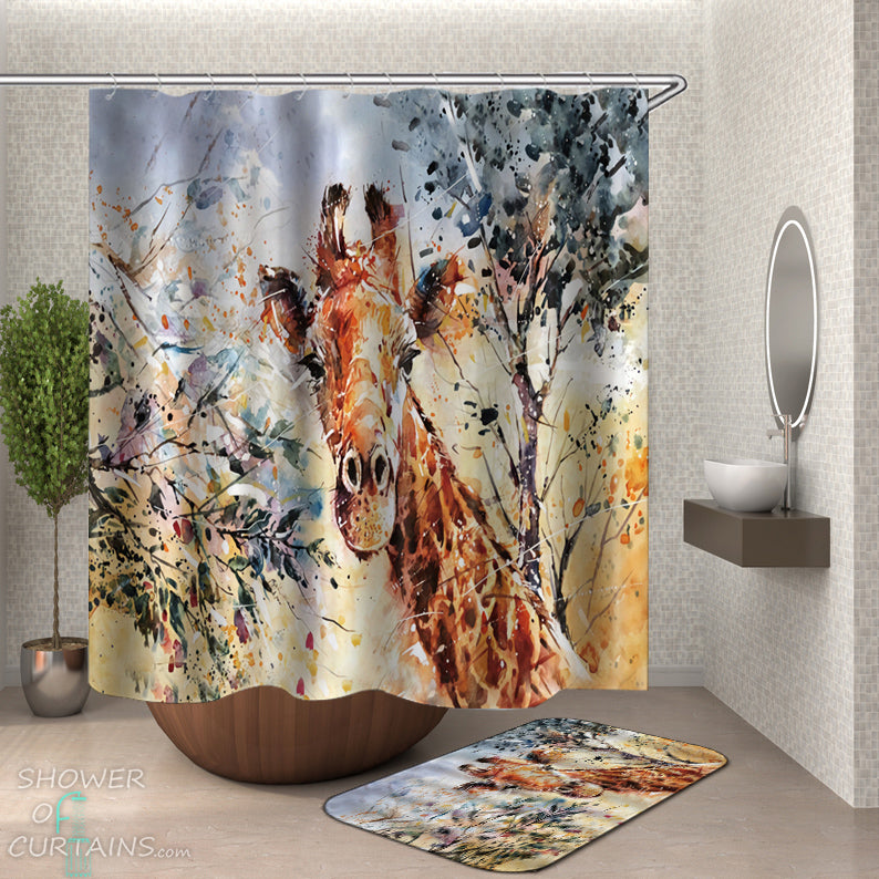 Giraffe Shower Curtain