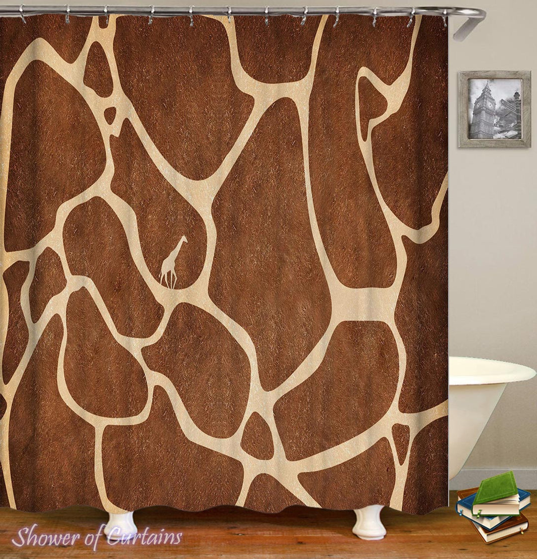 Giraffe Shower Curtain - Giraffe Skin Pattern