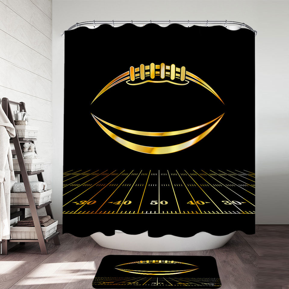 Gold Football Shower Curtain
