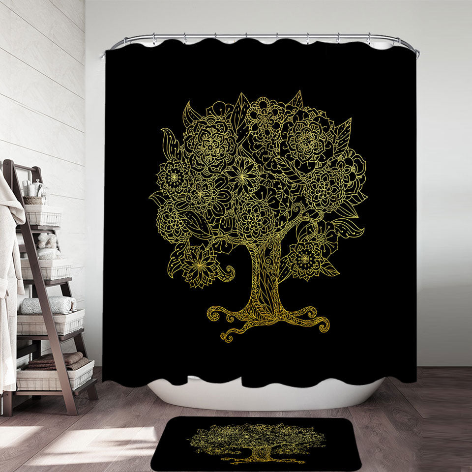 Golden Tree Shower Curtain