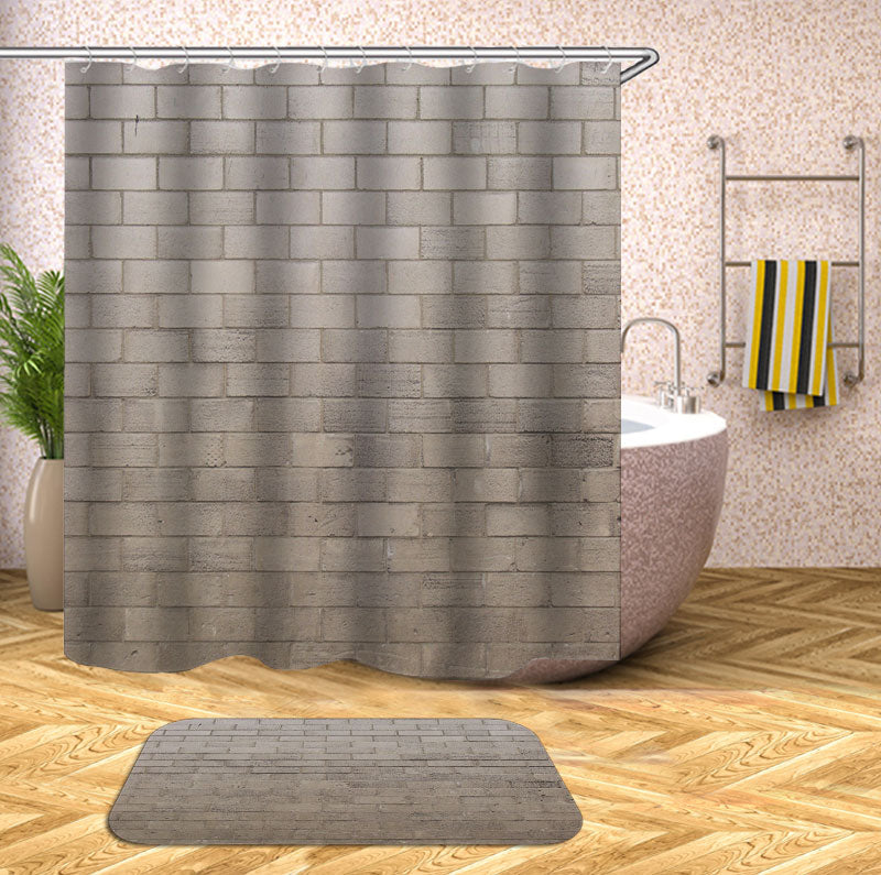 Grey Brick Wall Shower Curtain