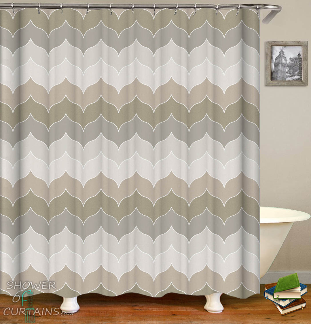 Grey Shower Curtain - Pastel Grey Hues