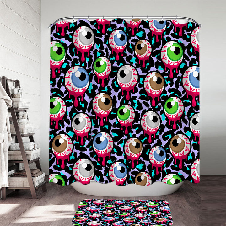 Halloween Scary Shower Curtain Eyeballs