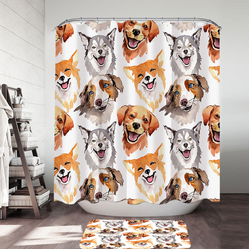Happy Dogs Shower Curtains